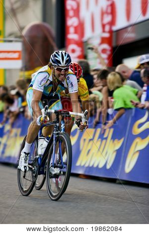 Wien, Itävalta - elokuu 1: Rathauskriterium 2008 päättyy voitto Filippo Pozzato Te