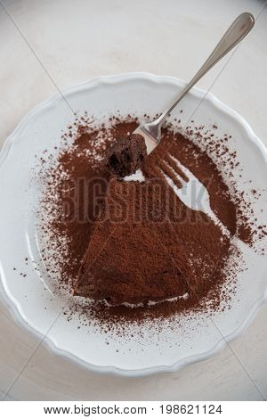 A slice of delicious chocolate tart gateaux