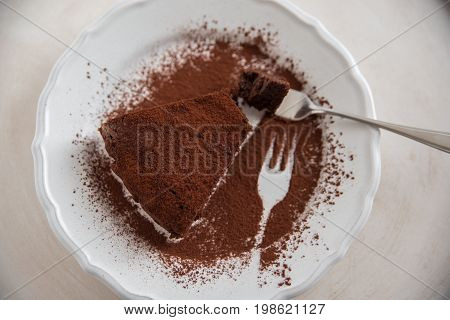 A slice of delicious chocolate tart gateaux