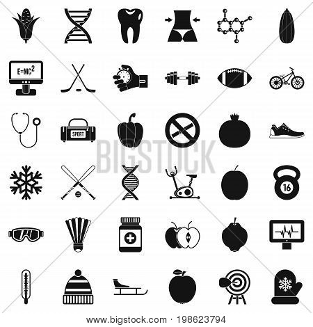 Wellness condition icons set. Simple style of 36 wellness condition vector icons for web isolated on white background