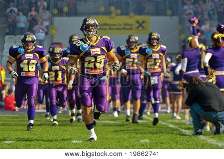 -Wien, Österreich, April 13: Austrian Football League: The Vienna Vikings gewinnen 23:15 gegen die Tyro