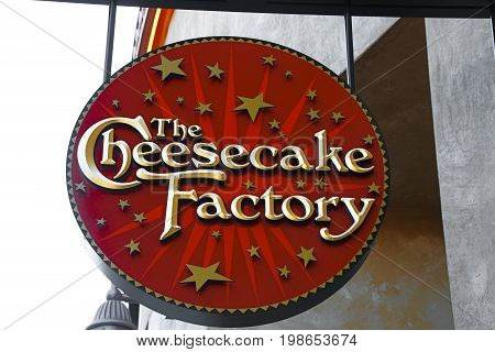 LAS VEGAS, NEVADA - October 11, 2016: the Cheesecake factory Logo On Store Front Sign in the famous Premium outlet North at Las Vegas,NV.