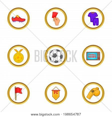 Football club icons set. Cartoon set of 9 football club vector icons for web isolated on white background