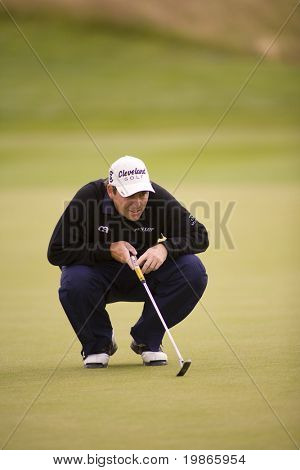 KENT UK 6. JULI. Englands David Howell konkurrerer på PGA Europa Tour europæiske Open på Londo