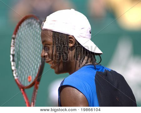 Gael Monfils Frankrig, konkurrerer på ATP Masters turneringen i Monte Carlo, Monaco, 19-27 April 200