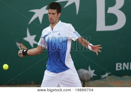 MONTE CARLO MONACO 25 APRIL, Servische Novack Đoković concurreren in de ATP Masters tournament in Mo