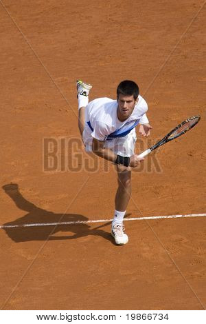 MONTE CARLO MONACO 25 APRIL, Servische Novack Đoković concurreren in de ATP Masters tournament in Mo