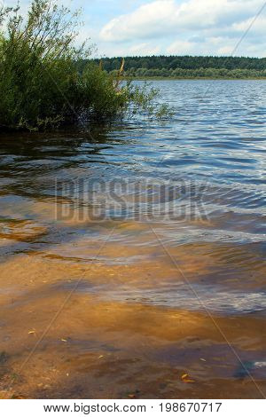 the descent into the water on the big lake