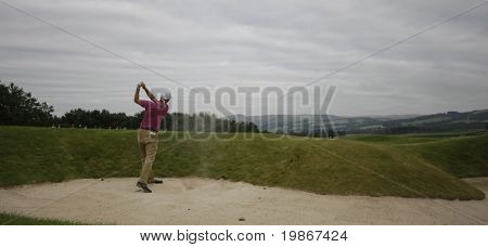 29. Srpna, GLENEAGLES Skotsko panoramatický záběr Martin Kaymer z bunkru, zatímco v