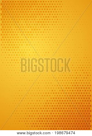 Vector Yellow Cover. Halftone, Cross, Seal, Gradient