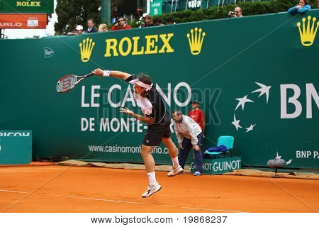 MONTE CARLO MONACO 20 APRIL, Nicolas Kiefer (GER) concurreren in de finale van het ATP Masters-tourname