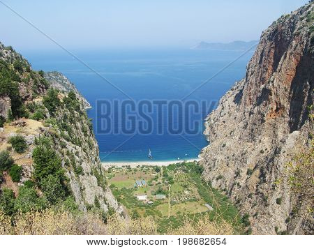 butterfly valley high view canyon fethiye turkey