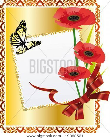 decorative frame with flowers