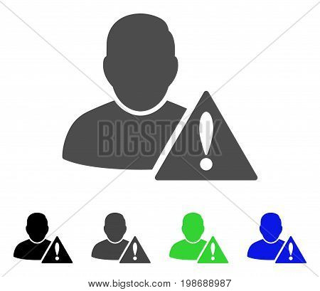 User Error flat vector pictograph. Colored user error, gray, black, blue, green pictogram variants. Flat icon style for web design.