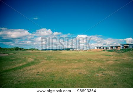 Clouds above the fairway in Cabot links in Nova Scotia