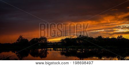 the decline on the lake in Russia is very beautiful in the summer