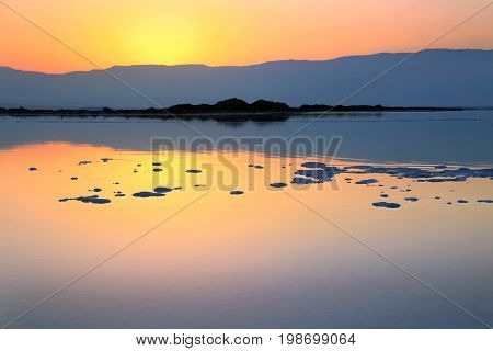 Beautiful snrise and Dawn of the Dead Sea