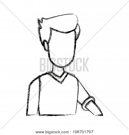happy boy portrait male character vector illustration