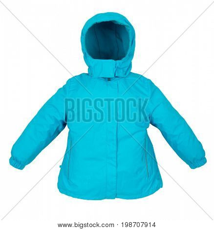 Childrens Women winter jacket isolated on white background.