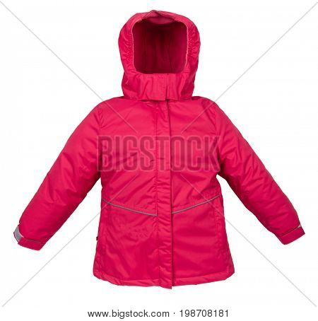 Childrens Women winter jacket isolated on white background.