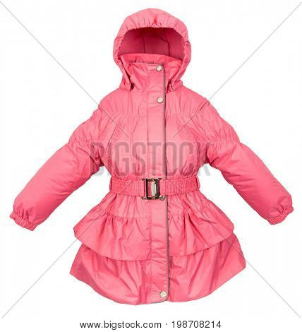 Childrens Women winter jacket isolated on white background.