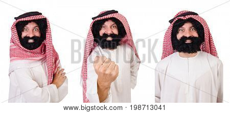 Bearded arab isolated on white background