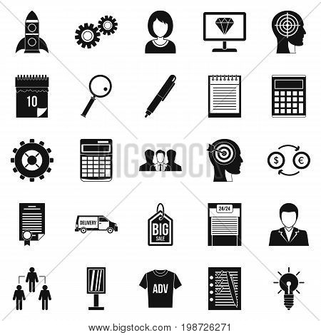 SEO business icons set. Simple set of 25 seo business vector icons for web isolated on white background