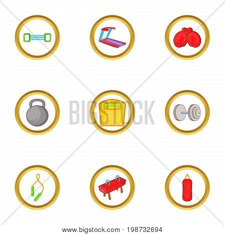 Sportswear icon set. Cartoon set of 9 sportswear vector icons for web isolated on white background