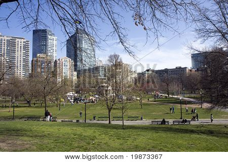 Stagno nel giardino di Boston Common
