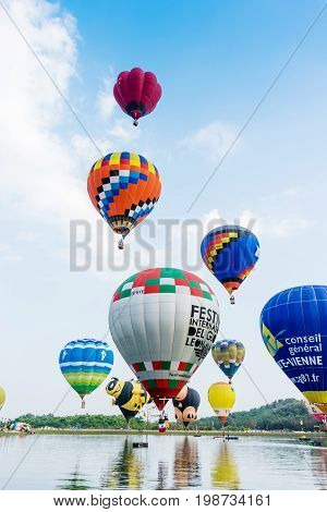 Chiangrai Thailand - Febuary 17 2017 : Singha Park International Balloon Fiesta 2017 In Singha Park,