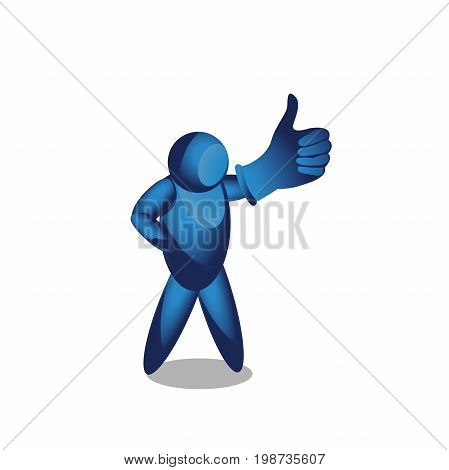 man shows a sign Thumb Down. vector illustrator.