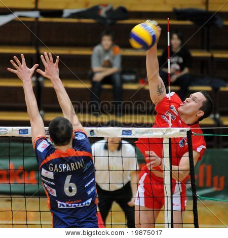KAPOSVAR ฮังการี - 6 กุมภาพันธ์: Juan แซ Ferreyra นัดลูกที่วีลีกยุโรปกลาง