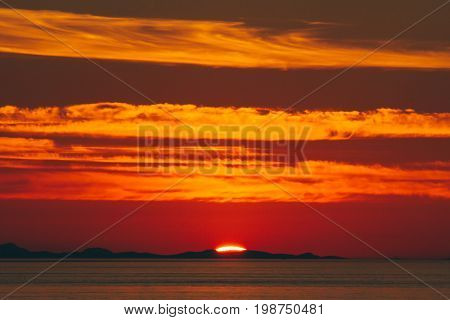 Sunset Over Sea