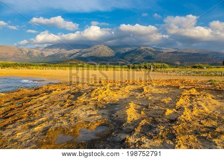 Beautiful Mountain Landscape Of Crete Near Malia, Greece
