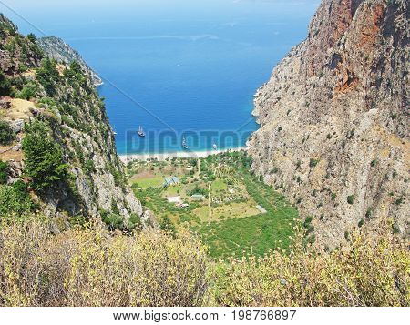 butterfly valley high view canyon fethiye turkey
