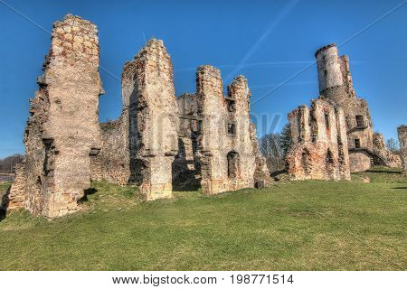 Ruins of Zviretice castle from the 14th century in Czech Republic