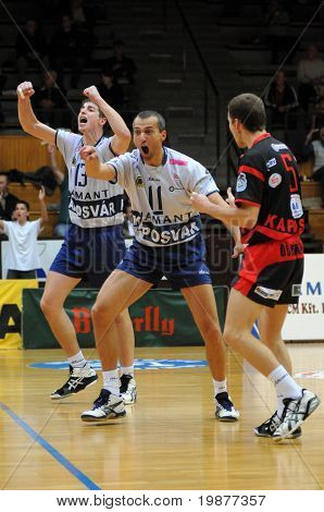 KAPOSVAR ฮังการี - 6 พฤศจิกายน: Kaposvar เล่นฉลองจุดที่เป็นโวลีกยุโรปกลาง