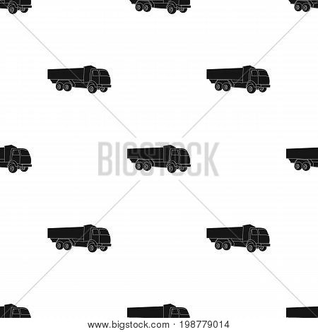 Pickup rural truck. Tow auto. Truck with orange body for the transport of agricultural crops.Agricultural Machinery single icon in black style vector symbol stock web illustration.