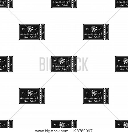Ticket for passage to the territory of the amusement park.Amusement park single icon in black style vector symbol stock web illustration.