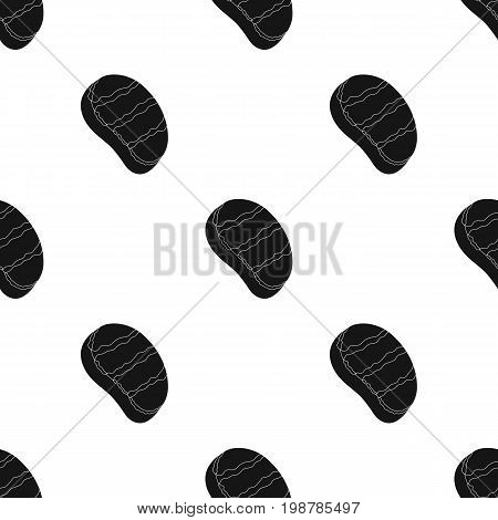 Fried steak.BBQ single icon in black style vector symbol stock illustration .