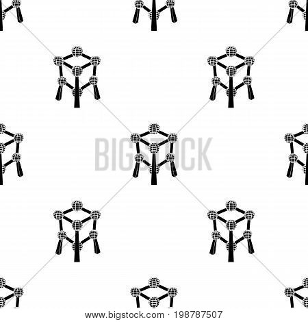Monument to the atom in Belgium.The dark Belgian wolf. Belgium single icon in black style vector symbol stock web illustration.