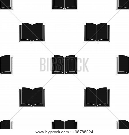 Opened book icon in black design isolated on white background. Books symbol stock vector illustration.