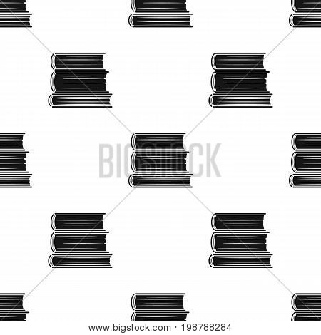Stack of books icon in black design isolated on white background. Books symbol stock vector illustration.