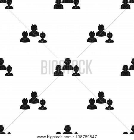 Business partners icon in black design isolated on white background. Conference and negetiations symbol stock vector illustration.