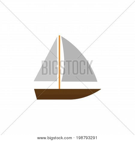 Yacht  Vector Element Can Be Used For Boat, Yacht, Vessel Design Concept.  Isolated Vessel Flat Icon.