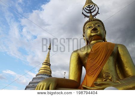 Big Buddha near the Thai wat, Chiang Mai.