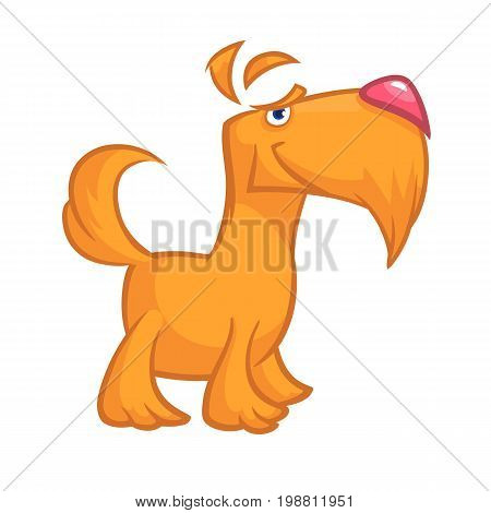 Cute cartoon white scottish terrier. Vector white Scottie dog
