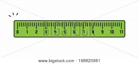 Ruler line icon on white background. Vector illustration.