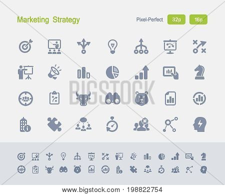 Marketing Strategy - Granite Icons

A set of 28 professional, pixel-perfect vector icons designed on a 32x32 pixel grid and redesigned on a 16x16 pixel grid for very small sizes.
