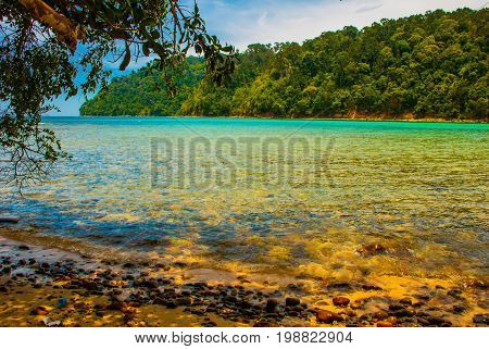 Beautiful Landscape, View From The Island Of Sapi With Views Of The Sea And The Island Of Gaia.
